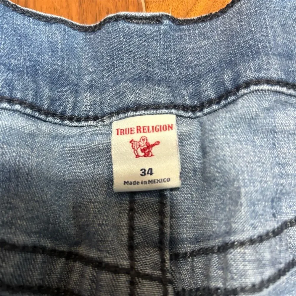 True Religion Ricky Jeans Mens 34 Blue Medium Wash Relaxed Straight